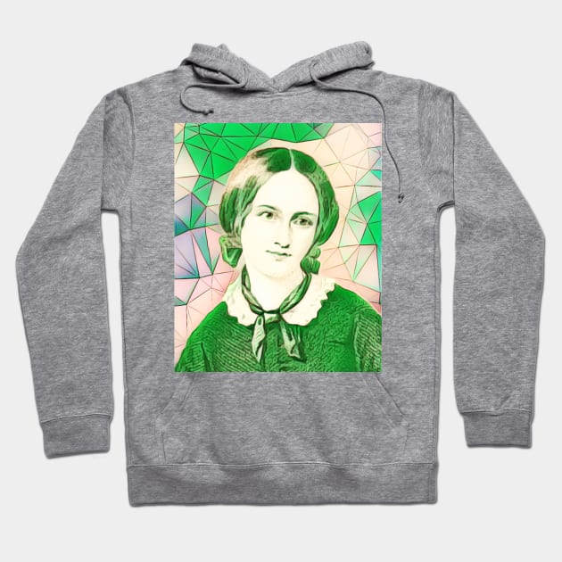 Emily Bronte Green Portrait | Emily Bronte Artwork 8 Hoodie by JustLit